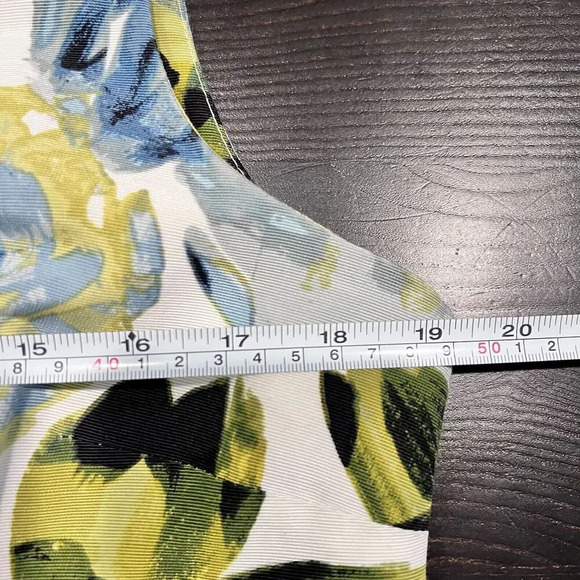 Taylor Size 12 Fit & Flare Dress Green Sleeveless Floral Pattern Lined Pleated - Picture 11 of 12